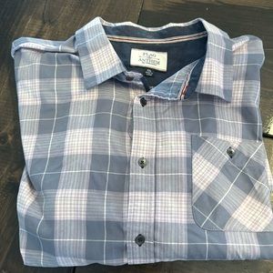 Flag and Anthem short sleeve plaid shirt. Like new